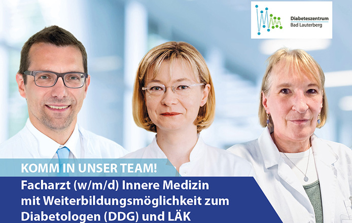 Facharzt (w/m/d) Innere Medizin mit Weiterbildungsmöglichkeit zum Diabetologen (DDG) und LÄK