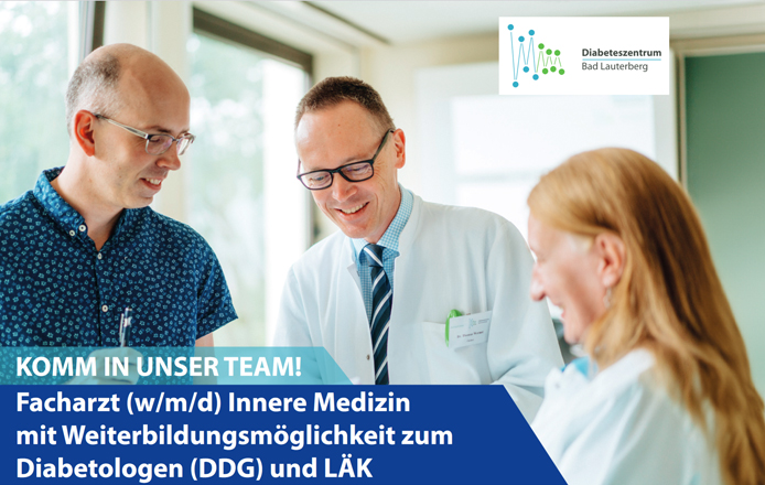 Facharzt (w/m/d) Innere Medizin mit Weiterbildungsmöglichkeit zum Diabetologen (DDG) und LÄK